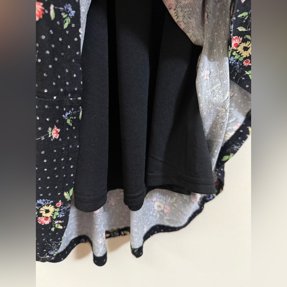 Urban Outfitters Floral Polka Dot Mini Dress with Smocked Waist in black - S - Picture 6 of 10